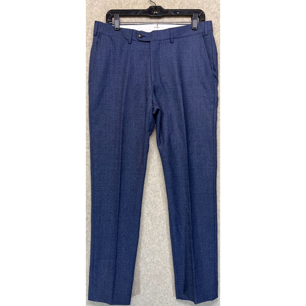 Suitsupply Brescia Mens Slim Fit Dress Pants Blue Flat Front Classic Straight 36